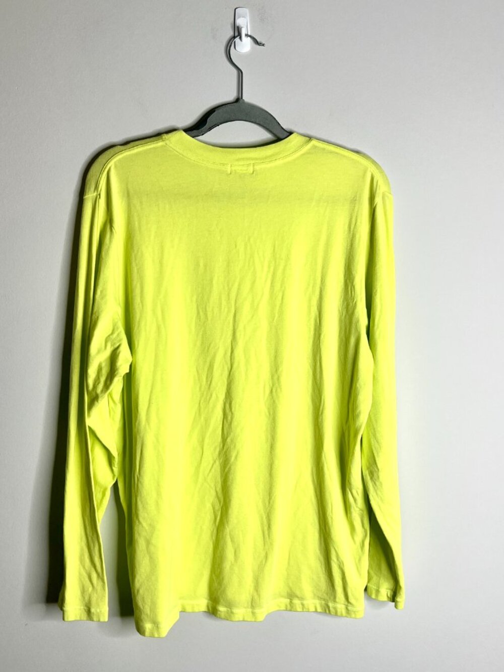 Skims Boyfriend Long Sleeve T-Shirt Lounge Bright Neon Yellow Comfy Athleisure L - Picture 4 of 4